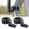 Black mounting bracket and light whip assembly for off-road vehicles