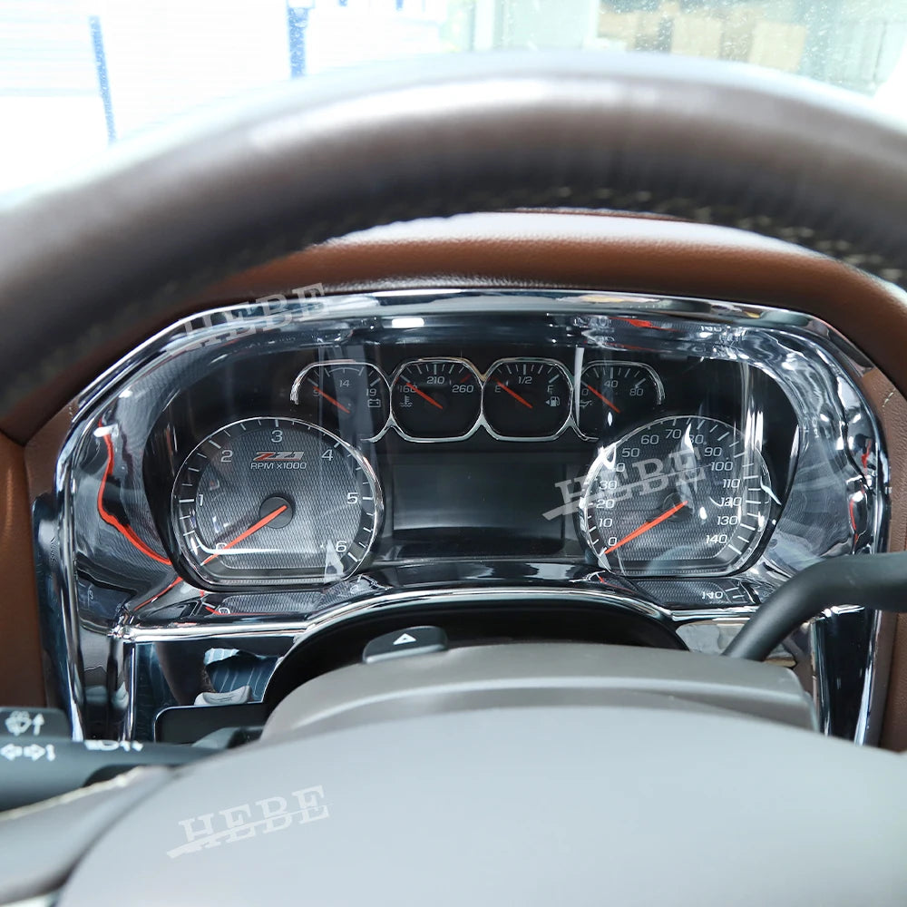 Close-up view of an ABS dashboard trim panel for a Chevrolet Silverado or GMC Sierra vehicle.