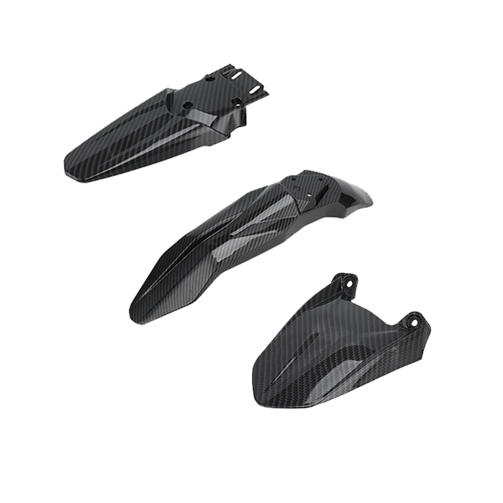 Black carbon fiber motorcycle mudguard and protection kit for Talaria models