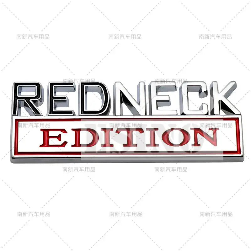 A 3D chrome car emblem decal with the word EDITION in red lettering.