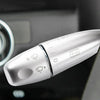 Silver replacement wiper shift lever covers for a Mercedes S-Class vehicle.
