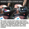 Close-up view of a center console insert maximizing storage space in a vehicle