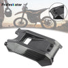 Carbon fiber battery compartment cover for electric bikes shown in a close-up view.