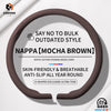 Nappa-Leder-Lenkradabdeckung in Mocha-Braun, rutschfest und atmungsaktiv für ganzjährige Verwendung.