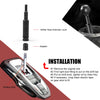 Installation guide showing a shifter gear extender lever and adapter for installing an aluminum gear knob extension on a Hond