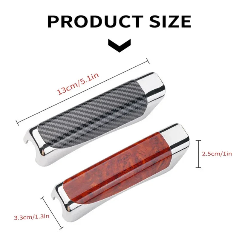 Diagramme de taille du produit montrant les dimensions des poignées de frein à main en fibre de carbone.