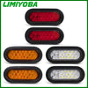 Four universal LED brake and marker lights for vehicles in various colors including red, orange, and white.