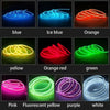 A grid showing various colors of flexible LED wire including blue, ice blue, orange, yellow, orange red, green, pink, fluores