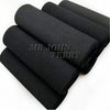 Black motorcycle handlebar grip covers stacked and displayed.
