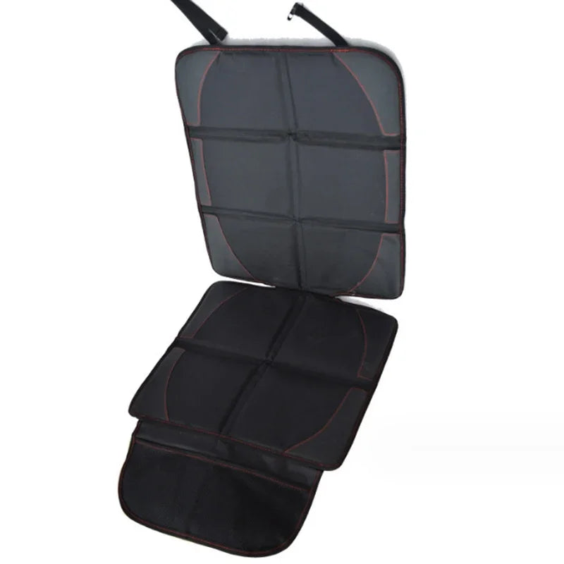 Black waterproof rear seat cover for a car seat, featuring ISOFIX access.
