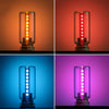 Touch Control Ambient LED Nachtlicht in verschiedenen Farben: orange, rot, blau und lila.
