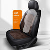 A black car seat cover in the 3D version is shown on a white background.