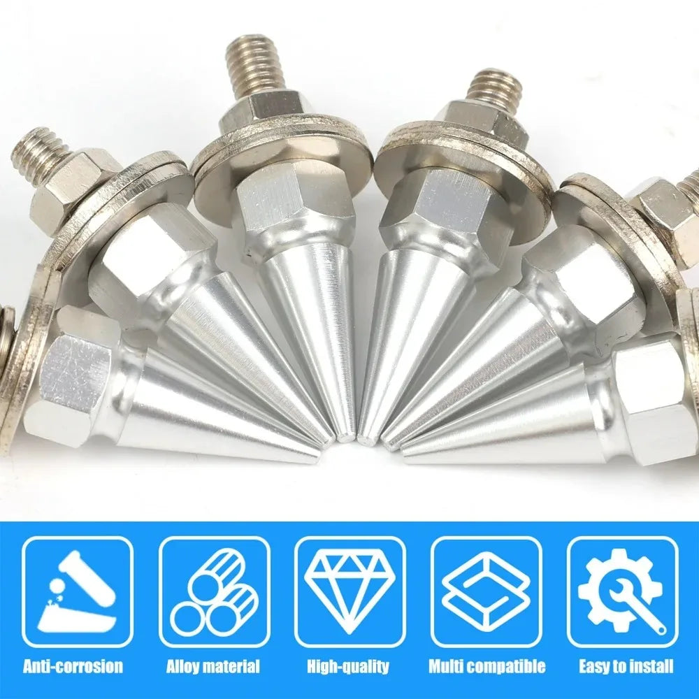 A set of universal M6 license plate screws made from corrosion-resistant aluminum alloy and stainless steel bolts.