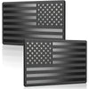 Matte black 3D American flag decals featuring stars and stripes for vehicles