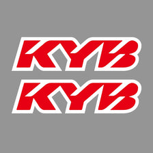ملصقات تعليق سباق باللونين الأحمر والأبيض من KYB بتصميم فني