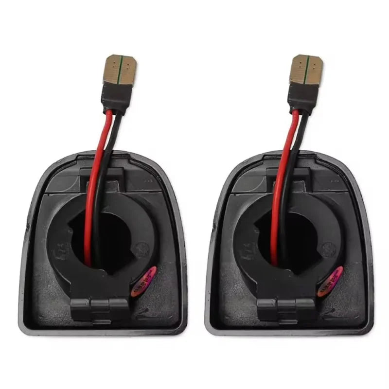 Pair of red SMD LED license plate lights for Chevrolet trucks with electrical connectors