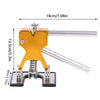 A gold and silver professional car dent repair puller kit with a long rod and mounting plate.