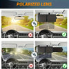 Vergleich von polarisiertem Objektiv und universellem Sonnenschutzverlängerer für Autos.
