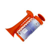 Orange portable air horn with a mesh carrier for vehicle alarms