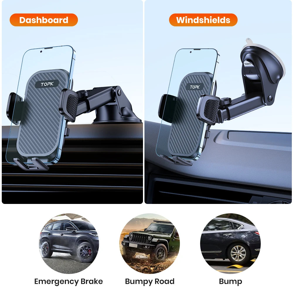 360° Rotating Car Phone Mount for Dashboard and Windshield