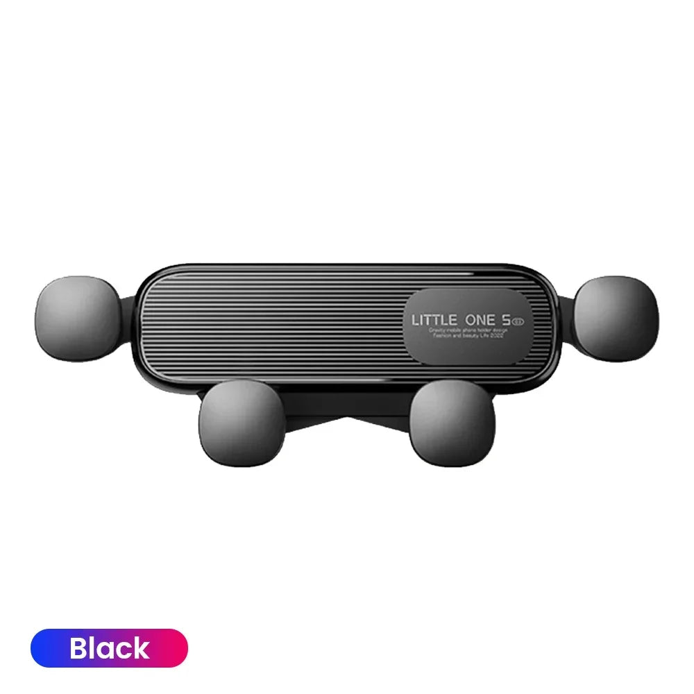 Support de téléphone Gravity Expansion noir avec base plate et extrémités arrondies.