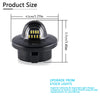 A black high-intensity LED license plate light assembly with dimensions 4.5cm by 3.7cm.