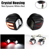 Black LED crystal housing license plate lights with white and red illumination