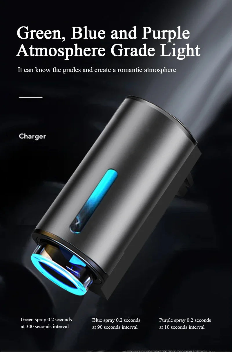A black light charger device emitting green, blue, and purple light for creating a romantic atmosphere.