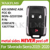 Black universal remote key for Silverado Sierra 2019-2020 trucks