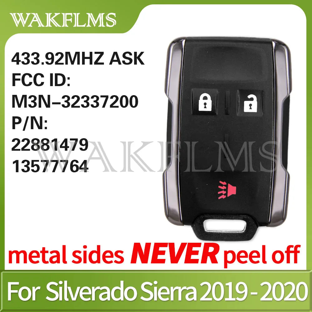 Black universal remote key for Silverado Sierra 2019-2020 trucks