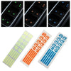 A set of luminous button stickers for car windows showing various colored buttons.