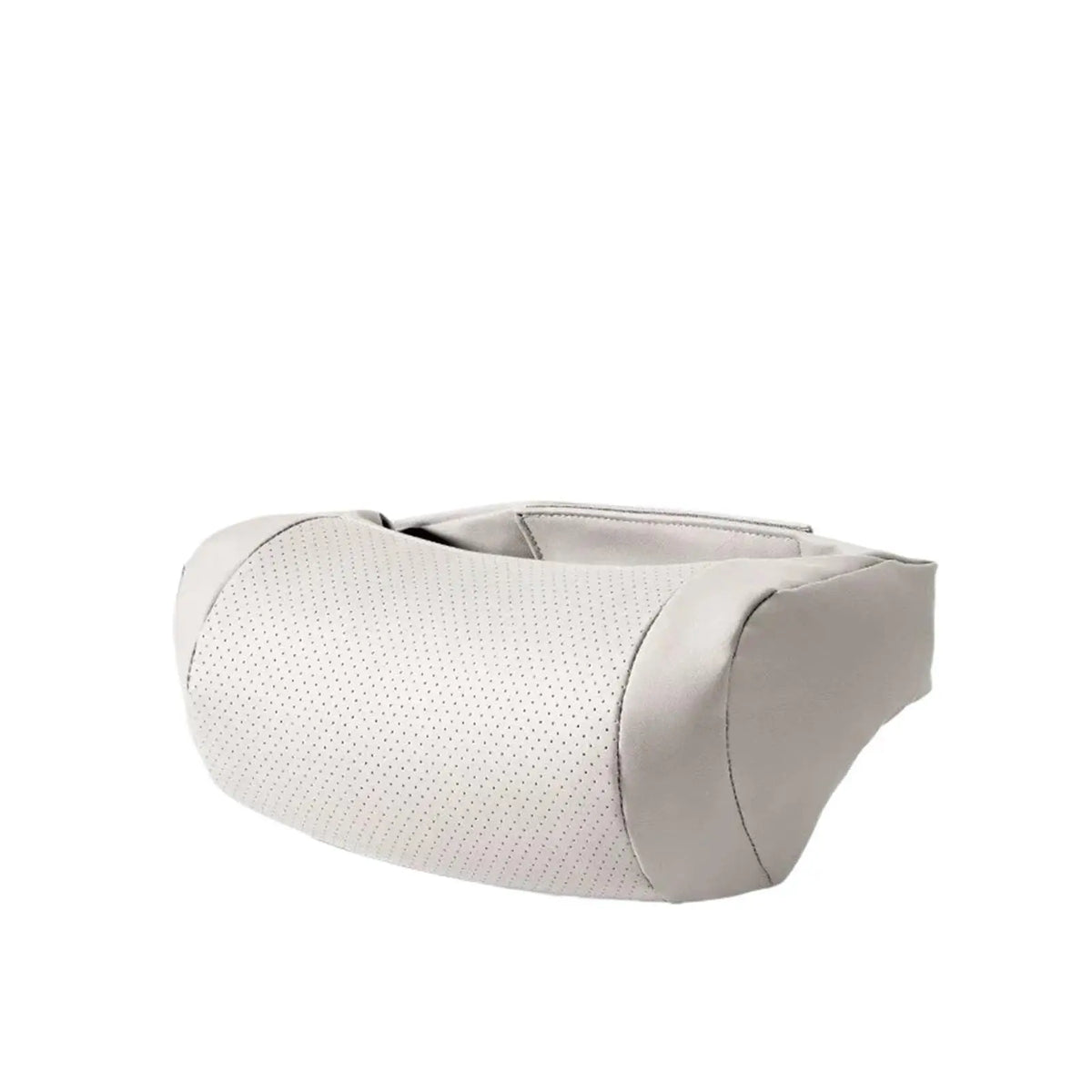 Helles beige ergonomisches Auto-Nackenstützkissen aus Nappa-Leder.