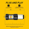 Diagramme jaune montrant une ampoule clignotante plug and play avec connexion non-polarité pour les sockets US et CK.