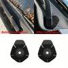 Two black anti-leak wiper arm hole covers shown before and after installation.