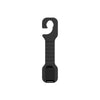 Black universal car seat back headrest storage hooks.