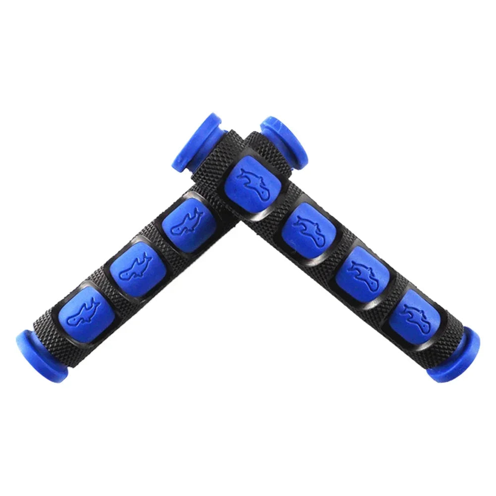 Black and blue universal motorcycle brake lever covers with rubber grips