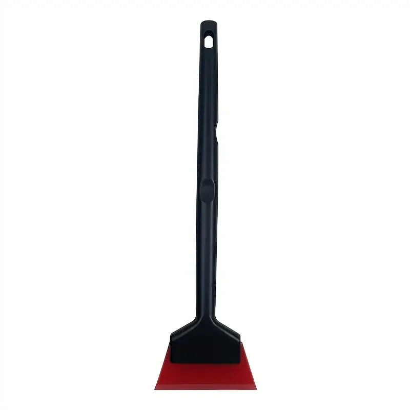 A black car window film installation tool with a red base.
