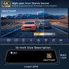 A 10-inch Sony Starvis 4K dash cam shows a road view with two cameras recording footage.