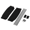 Black universal car sun shade side window curtain with mounting rods and brackets