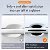 Before and after comparison showing a car door handle with scratches before and after protection installation