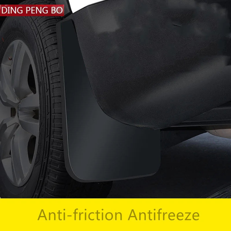 Black ABS mud flaps for a vehicle wheel, designed for VW ID.4 / ID.6.