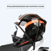 A black helmet is shown with four stretch straps used for a 4-in-1 helmet stretch strap kit.