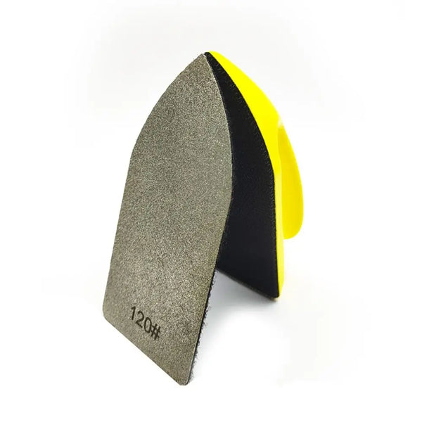 Piedra de granalla y pulido de diamante de precisión en colores gris y amarillo.