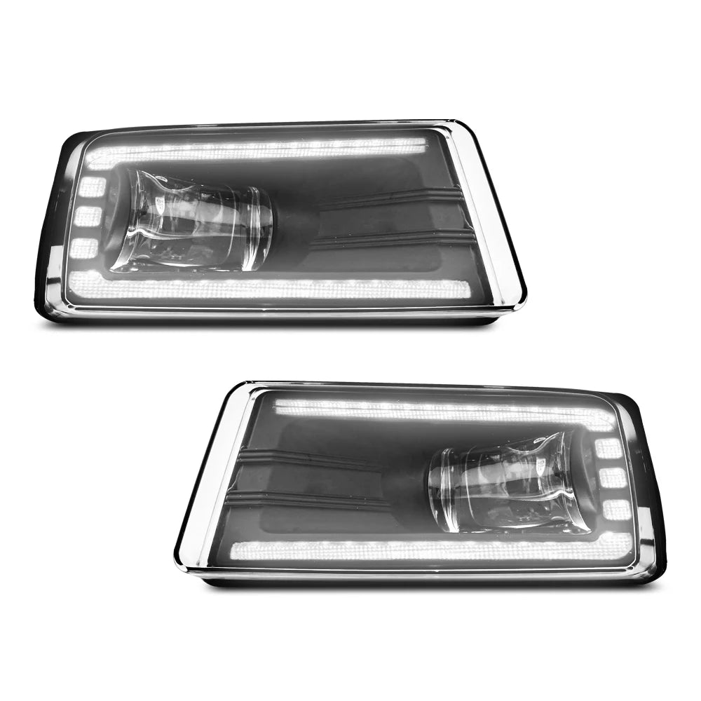 LED fog lamp and turn signal assembly for a Chevrolet Silverado vehicle