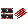 Eight carbon fiber reflective red door handle protectors for car doors