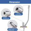 Diagram showing different sizes of 1/4 and 1/4" quick connect sockets and plugs for a pressure washer foam cannon adapter.