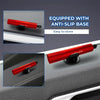 Rotes Multitool-Fensterheber und Sicherheitshammer mit rutschfester Basis aus verschiedenen Winkeln.