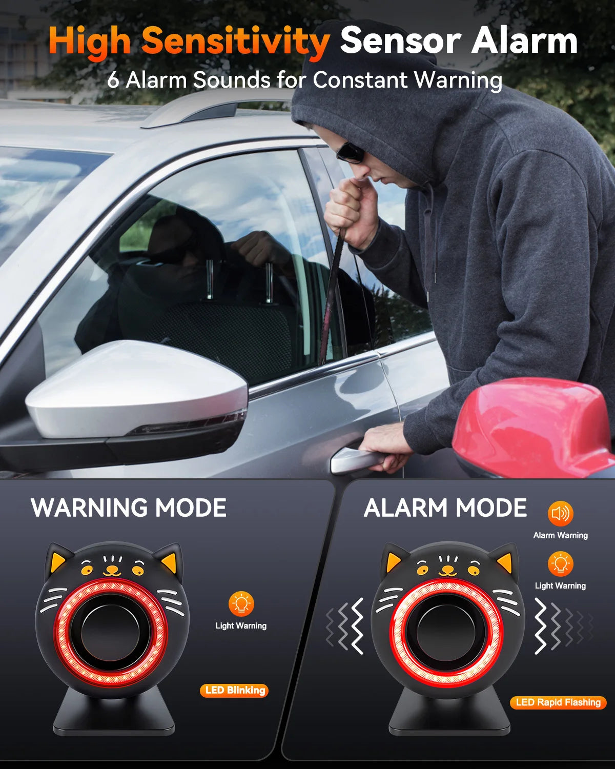 Portable Car Alarm System with Wireless Remote