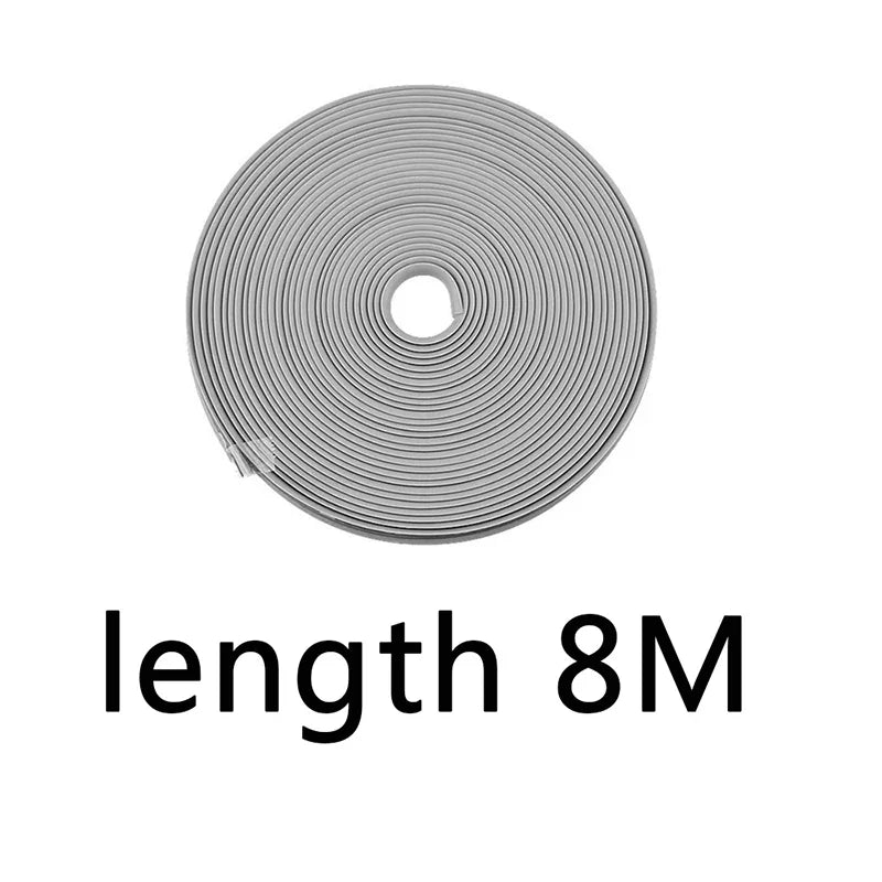Roll of universal car rim protector strip with a circular shape