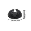 Schwarzer Kabelbefestigungsclip für Ladekabel und Datenkabel, 8 mm hoch und 15 mm breit.